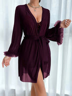 Lace-Trim Night Set for Elegant Sleepwear