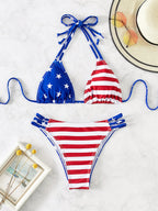 Rock your summer style with our 4th of July USA Flag Bikini Set! 🇺🇸🏖️ Perfect for beach days and summer fun!