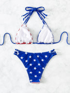 Rock your summer style with our 4th of July USA Flag Bikini Set! 🇺🇸🏖️ Perfect for beach days and summer fun!