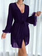 Lace-Trim Night Set for Elegant Sleepwear