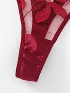 Crimson Petal Lace Set – Bra & Thong