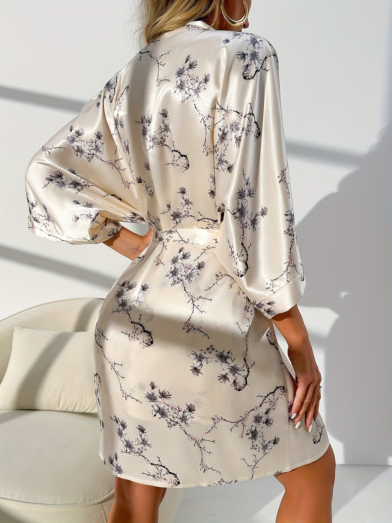 “Seraphine” Floral Satin Lounge Set
