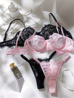 Lace Whisper Mesh Lingerie Set - Mivora