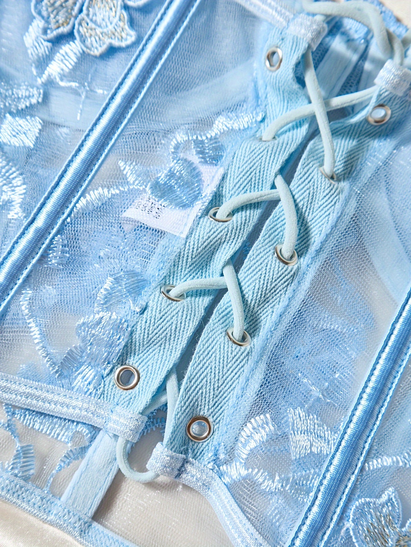 Mivora Sky Lace Corset and Thong Set
