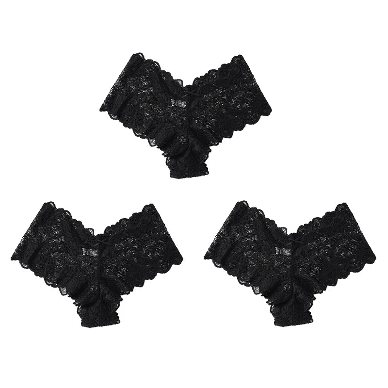 3pcs Women’s Lace Low Waist Panties | Sexy & Comfortable Set