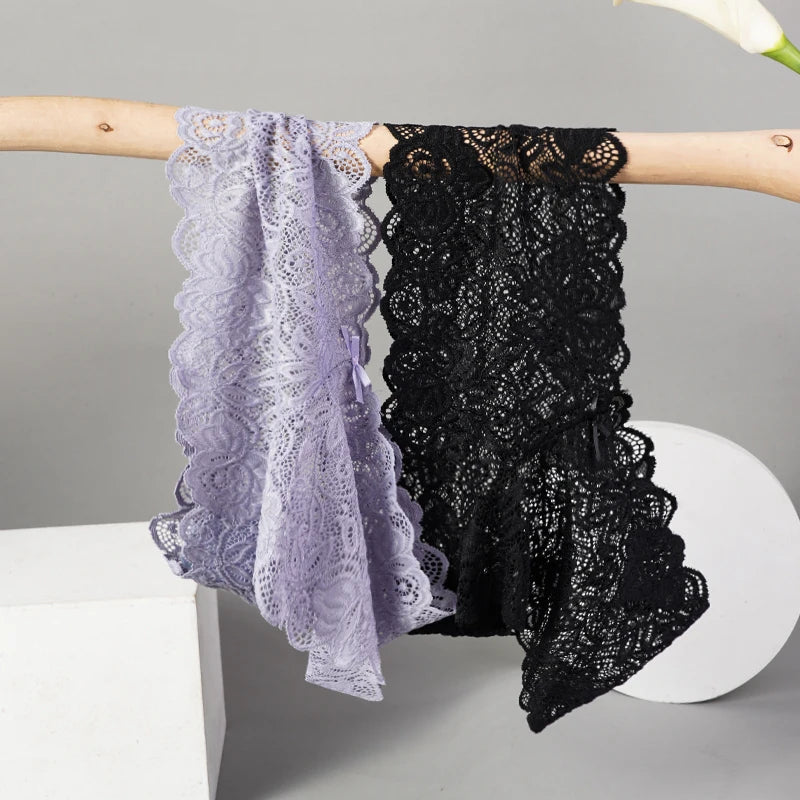 3pcs Women’s Lace Low Waist Panties | Sexy & Comfortable Set
