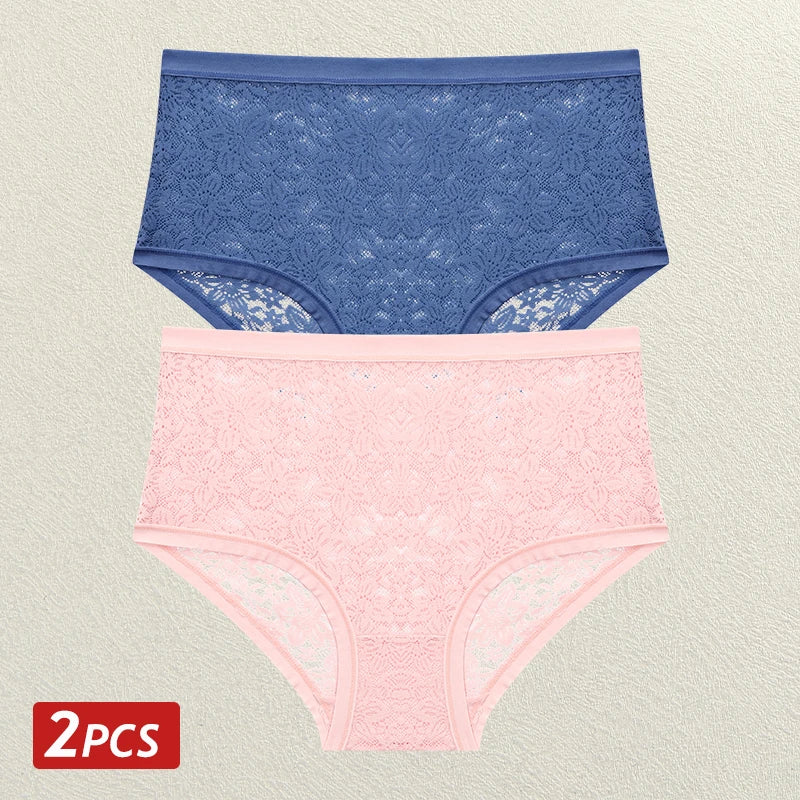 2pcs Women’s Floral Lace Panties | Elegant Women’s Underwear