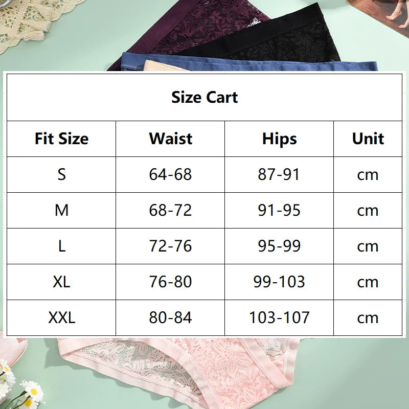 2pcs Women’s Floral Lace Panties | Elegant Women’s Underwear
