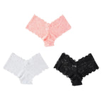 3pcs Women’s Lace Low Waist Panties | Sexy & Comfortable Set