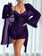 Lace-Trim Night Set for Elegant Sleepwear