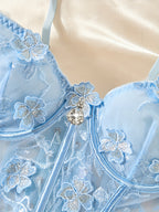 Mivora Sky Lace Corset and Thong Set