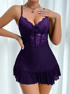 Lace-Trim Night Set for Elegant Sleepwear