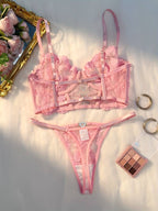 Premium Pink Floral Lingerie Set – Elegance Meets Seduction