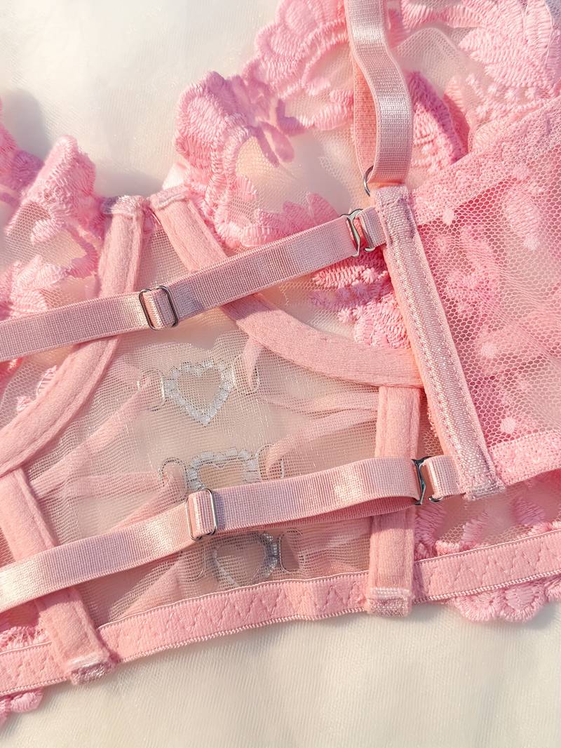 Premium Pink Floral Lingerie Set – Elegance Meets Seduction